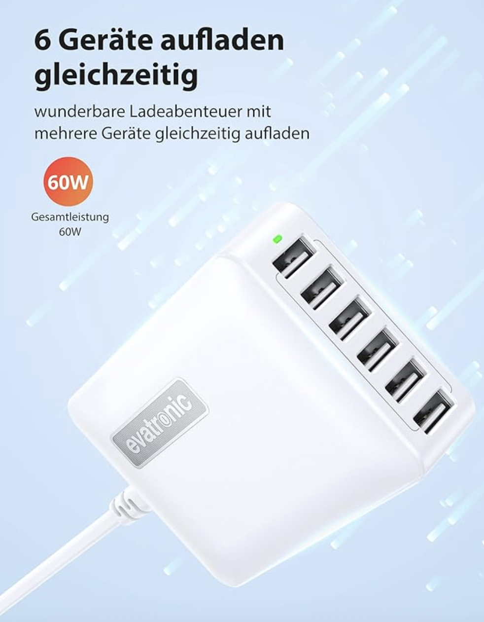 Evatronic 6-Port USB Charger – Model ET-PC013 – Neu aus Insolvenzbestand – Bild 2