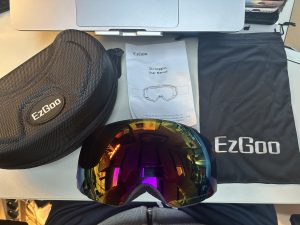 EZGOO SKI BRILLE GOGGLES BLACK
